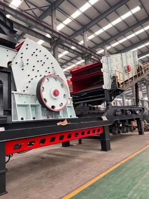 IJzergrijze draagbare mijnbouw kalksteen mobiele steen impact scherm rotsbreker Y3S1548F1010