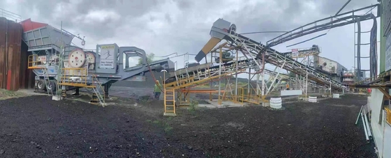 Semi-automatische mijnbouw Productie van steengroeven Mobiele kaakcrusher station Plant YG1349E912