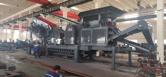 Mobiel Granit Impact Crusher Machine 100 T / H Op maat gemaakte aanvraag Outlet Grootte 50-100mm