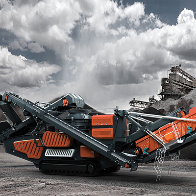 Mobiel impactcrusher op zandbaan/mobiel impactcrushing plant met ontwerp
