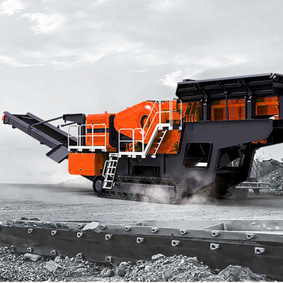 Mobiele getraceerde betonnen impactcrusher steencrusher lijn met 70-297kw motor vermogen